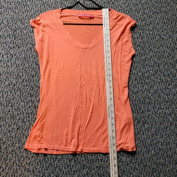 Tangerine Orange Krimson Klover  V Neck Tee Size Small - Picture 5 of 12